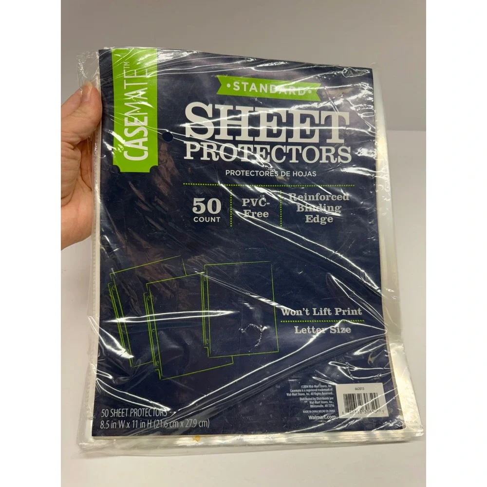 Casemate Standard Sheet Protectors 50 Count PVC-Free Reinforced Letter Size